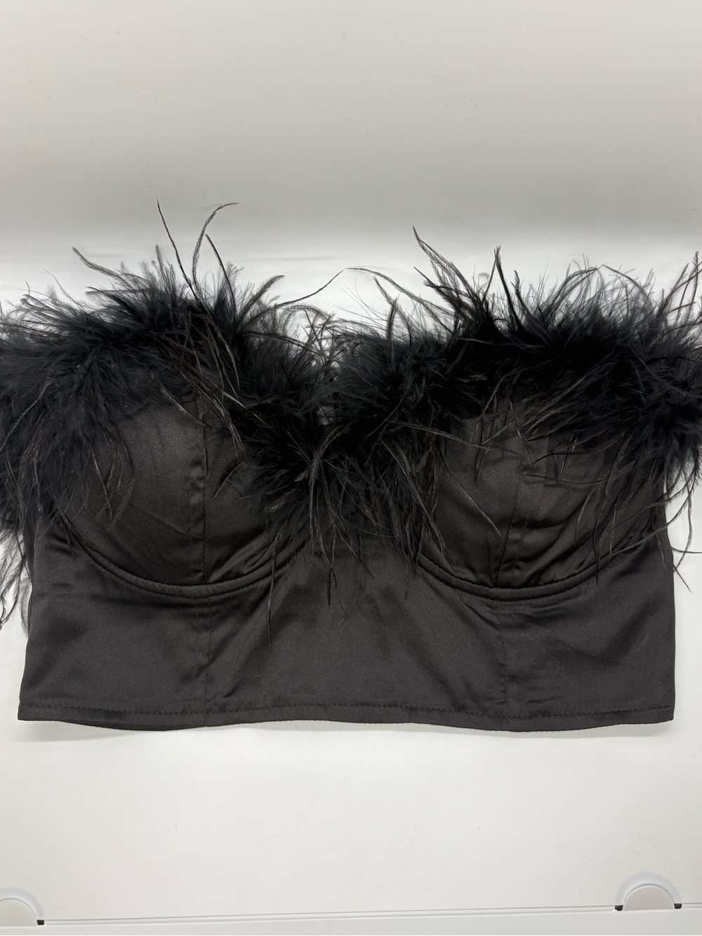 Marabou Feather Bustier Top